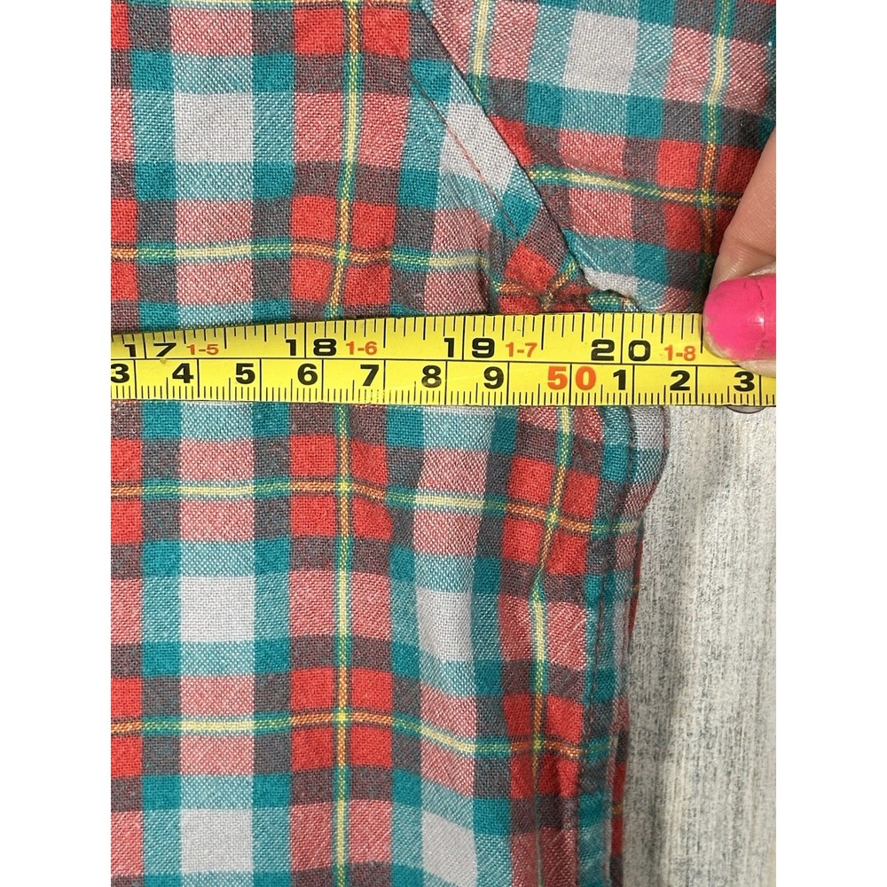 RVCA Men's That'll Do Stretch Slim-Fit Short Sleeve Button Up Shirt Red Plaid L - Picture 6 of 8